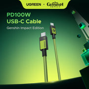 UGREEN Genshin Impact USB-C Cable – 100W Fast Charge for iPhone & Samsung