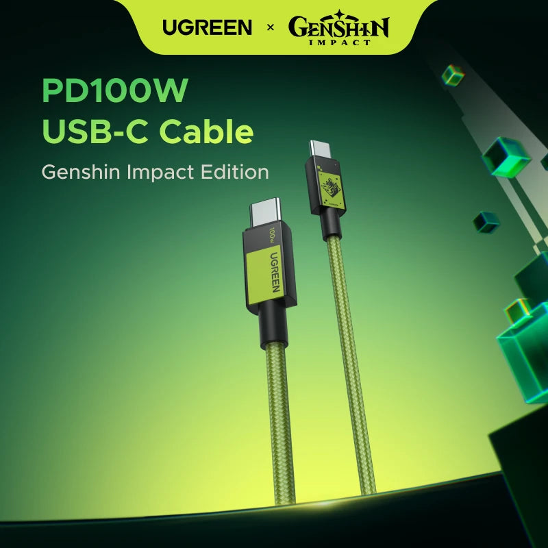 UGREEN Genshin Impact USB-C Cable – 100W Fast Charge for iPhone & Samsung