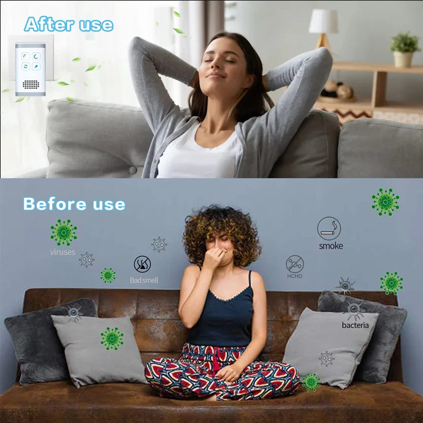Mini Ozone Air Purifier Ionizer – Portable Odor Remover for Home & Pets