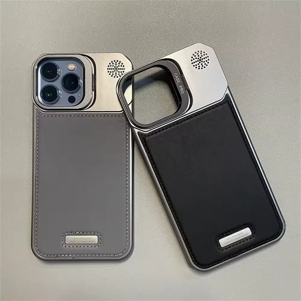 Metal Lens Holder Frameless Anti-Leather Magnetic Diffuser Phone Case for IPhone 13 12 Pro Max 15 14 16 Plus Drop Resistant Case