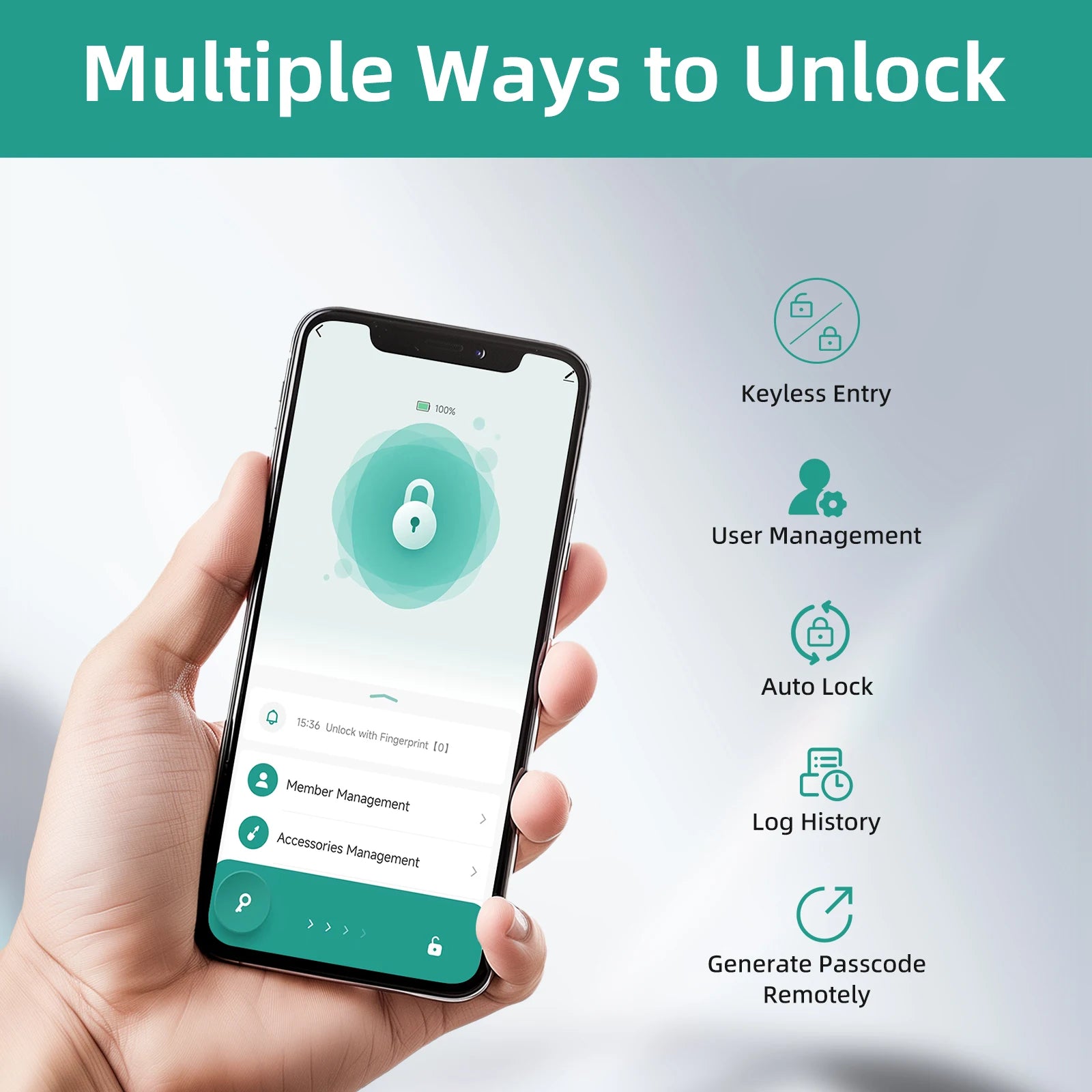Viladepot Smart Fingerprint Door Lock – App & Touchscreen Control