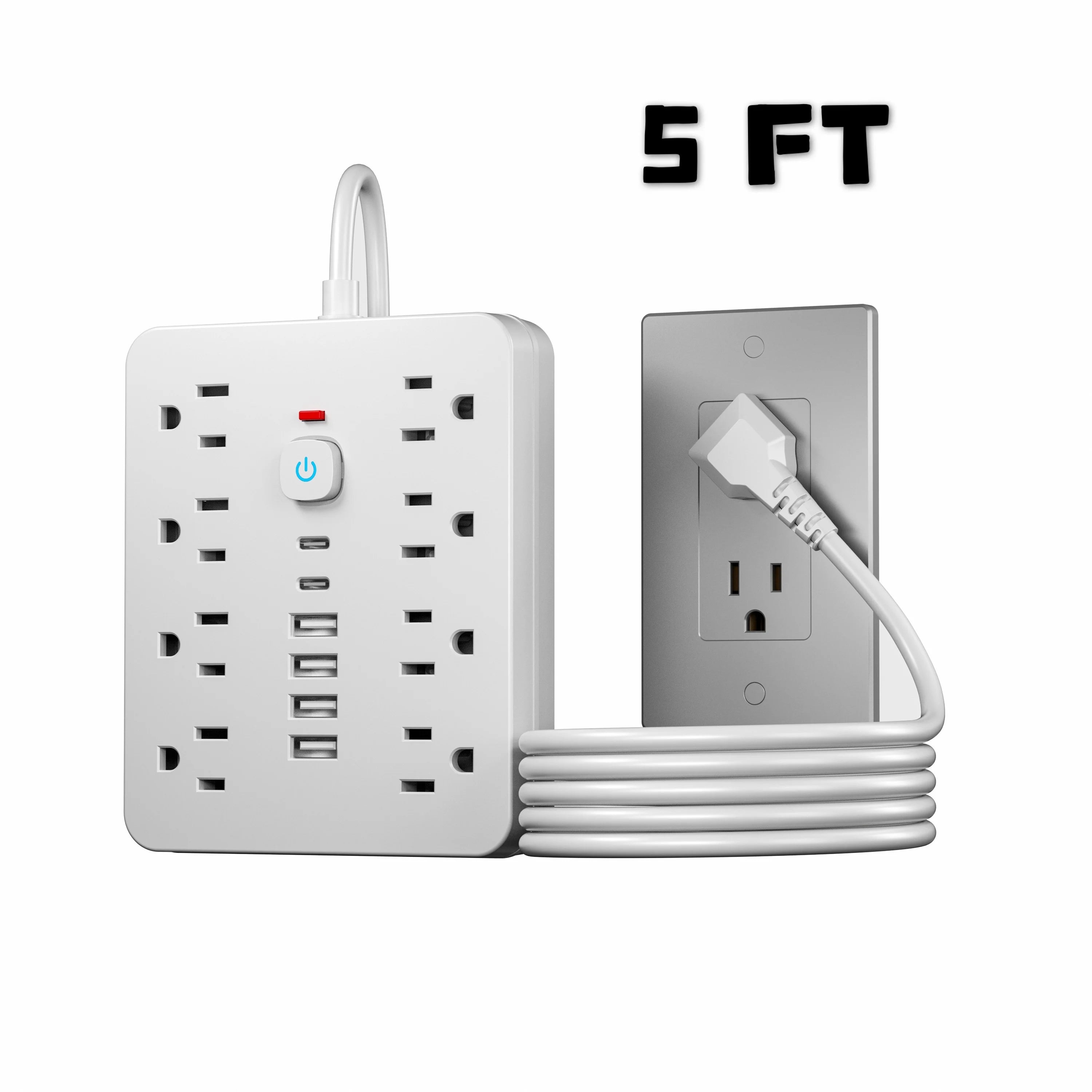 Power Strip with Surge Protection 8 AC & 4 USB-C Charging
