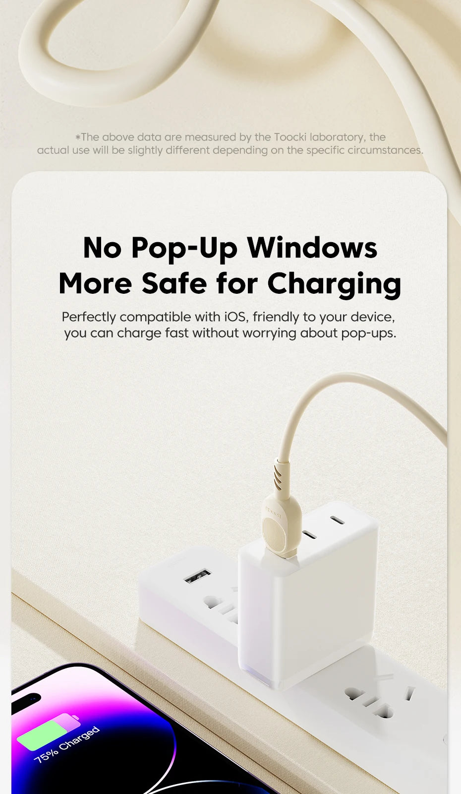 Toocki Fast USB Cable for iPhone & iPad – 2.4A Charging