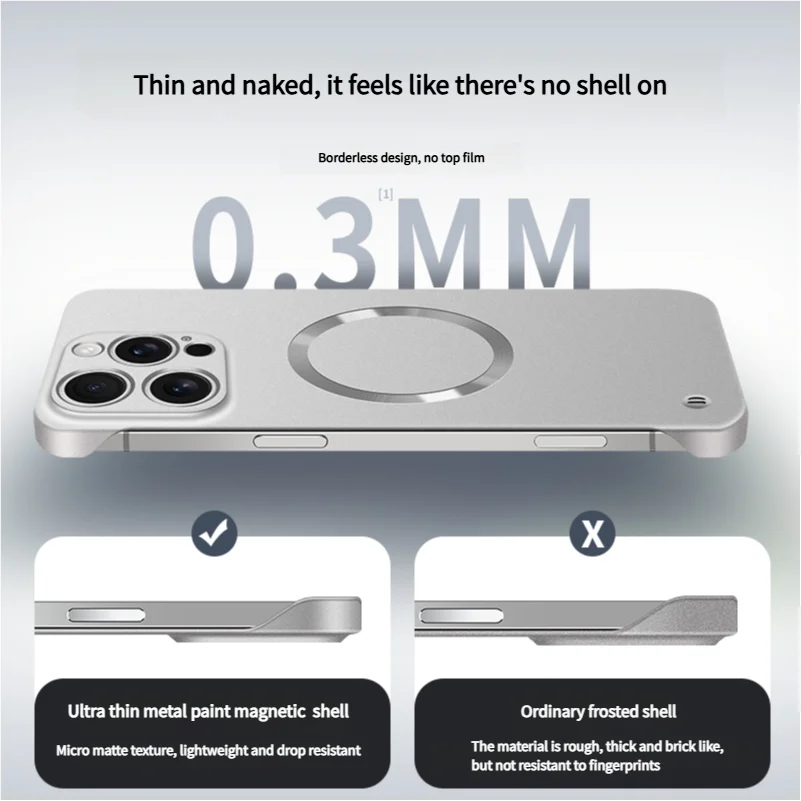 Ultra Slim Metallic Magsafe iPhone Case – Cooling Hard Cover