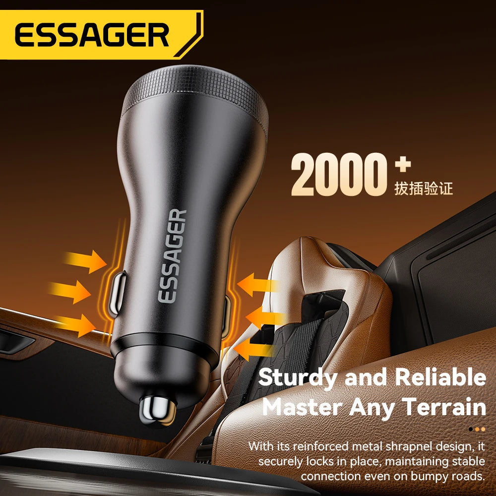 Essager 100W Car Charger USB C Quick Charge PD 45W for iPhone 15 pro 14  Xiaomi Poco Samsung Galaxy S24 Fast Charger Charging