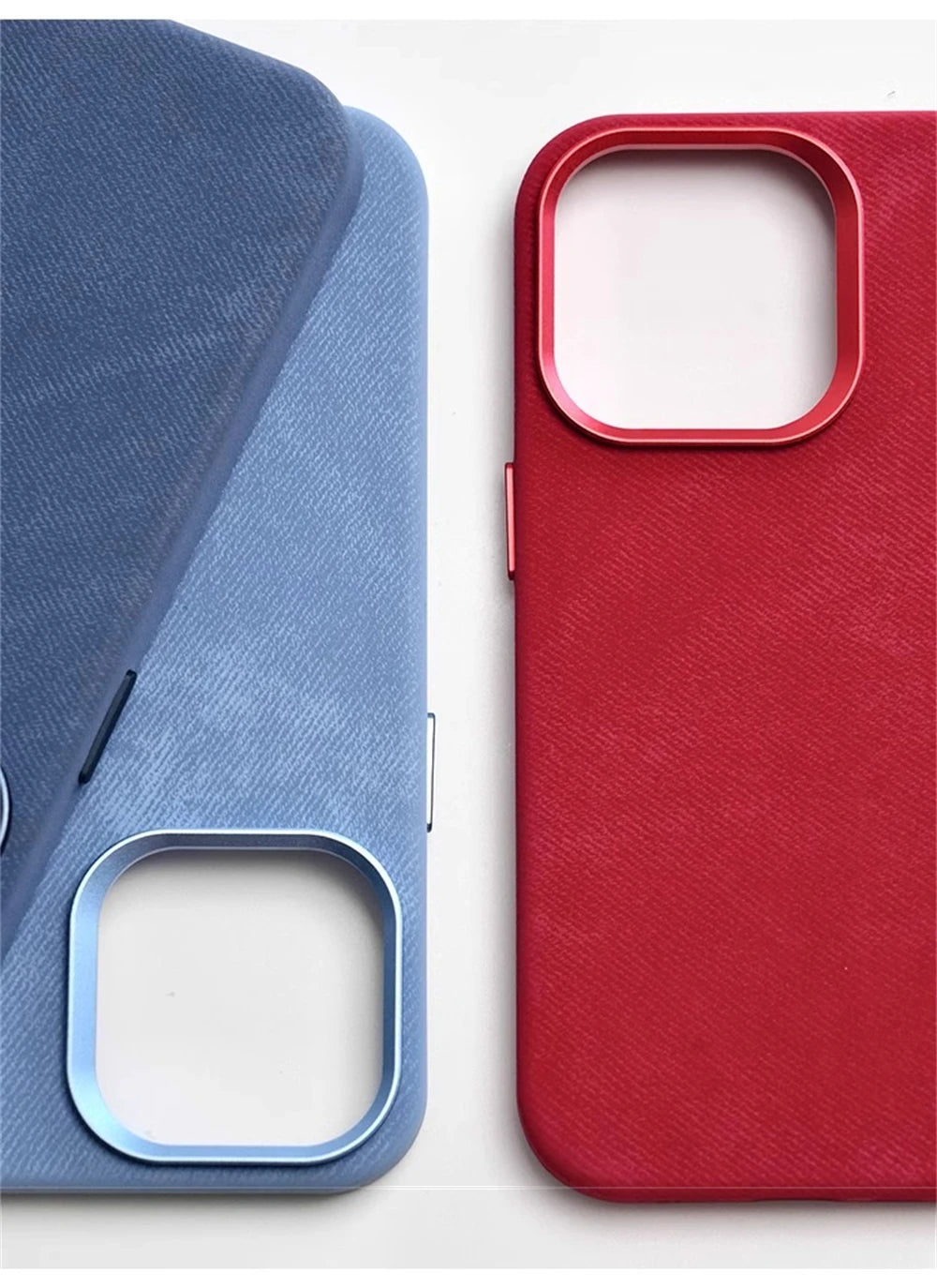 Luxury Fiber Leather Magnetic Shockproof Case – iPhone 15–17 Series