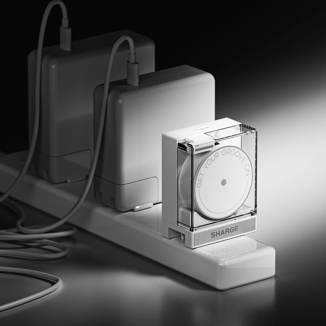 SHARGE Retractable 65W USB C Charger GaN Power 2 Devices PD Fast Charging for MacBook Pro/Air, iPhone 16,Pixel Book