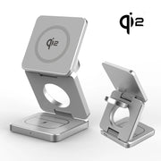 Magnetic Wireless Charger 3-in-1 – 15W Fast Charging for iPhone 17/16/15, Watch & AirPods