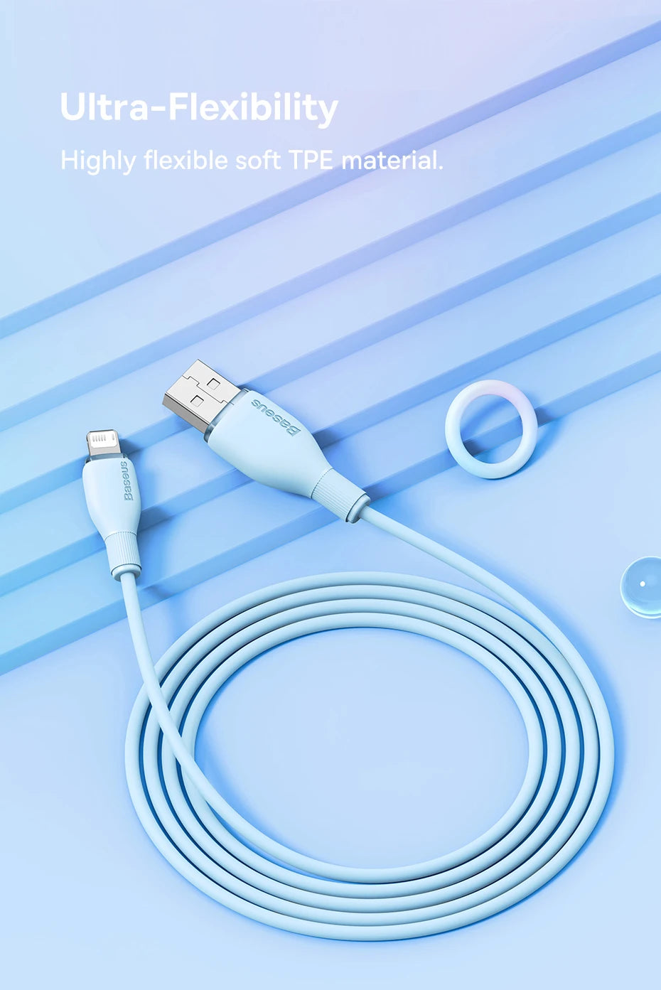 Baseus USB Cable 2.4A For iPhone Charging Cable USB Cord For iPhone 14 13 12 11 Pro Max Fast Data Charging Wire Cord