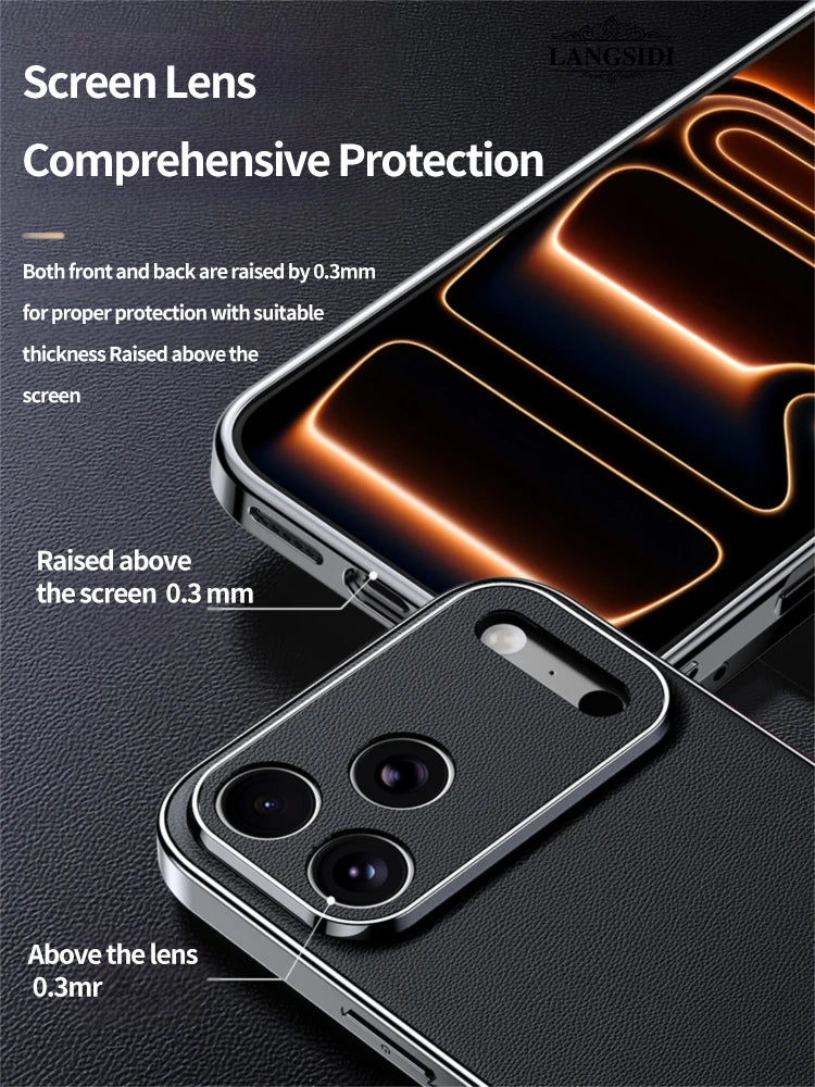 Luxury Leather Protective Case – iPhone 16 & 17 Series