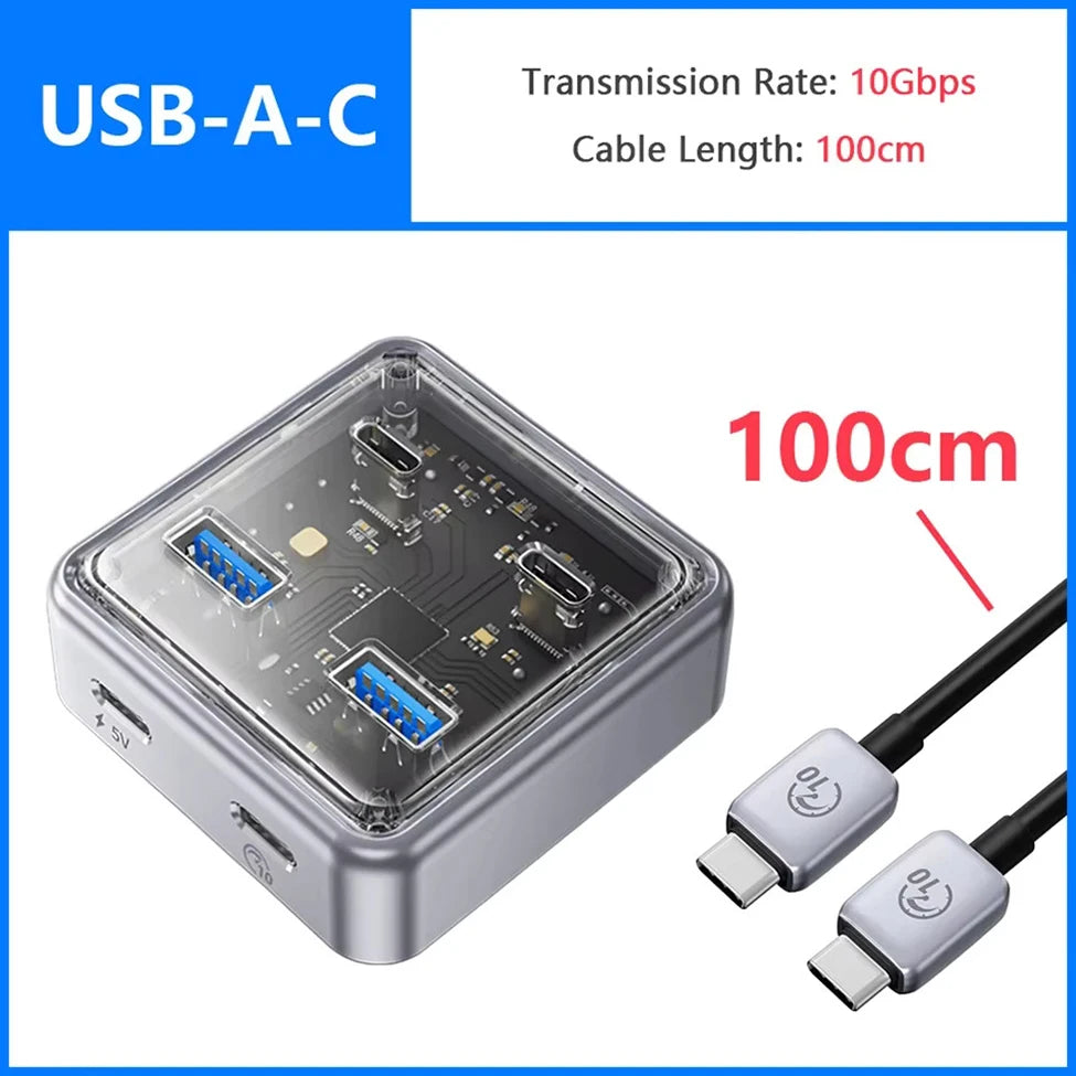 ORICO 10Gbps USB 3.2 Hub – 4-Port High-Speed Type-C Docking Station