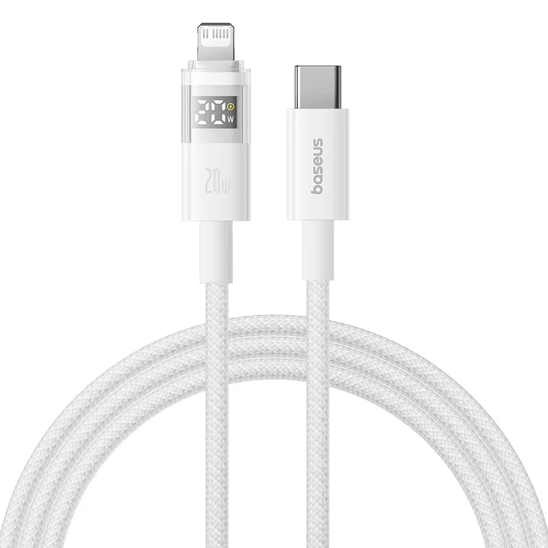 Baseus 20W USB-C Cable for iPhone & iPad – Fast Charge with LED Display