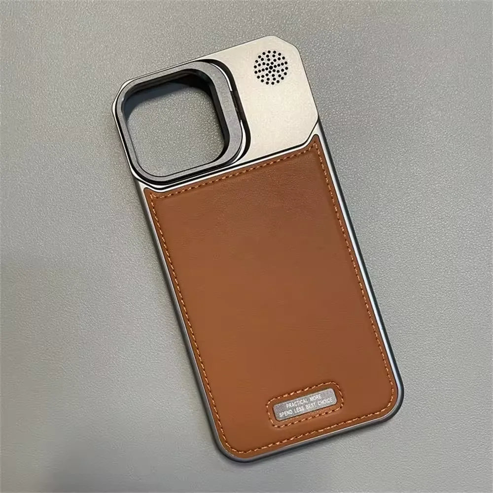 Metal Lens Holder Frameless Anti-Leather Magnetic Diffuser Phone Case for IPhone 13 12 Pro Max 15 14 16 Plus Drop Resistant Case