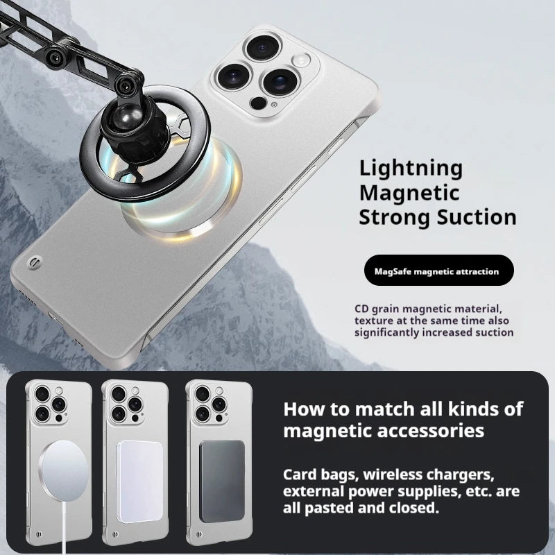 Ultra Slim Metallic Magsafe iPhone Case – Cooling Hard Cover