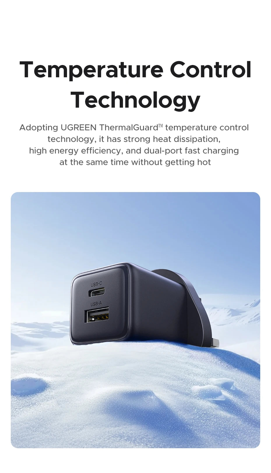 UGREEN GaN Mini Charger – 20W/30W PD 3.0 USB-C (UK Plug)