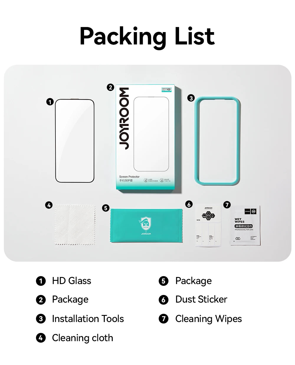 HD Tempered Glass for iPhone 12-17 Pro Max – Joyroom (1/2/3pcs)
