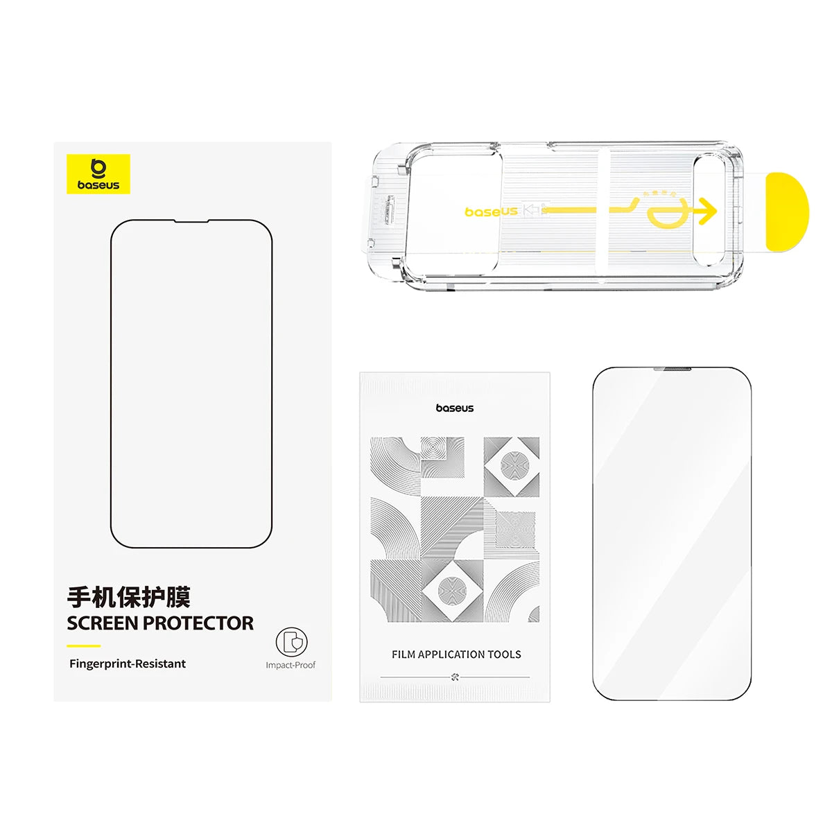 Baseus Tempered Glass for iPhone 17 16 15 14 13 12 Pro Max Screen Protector HD With Cleaning Kit Anti Peeping Dust-proof Glass