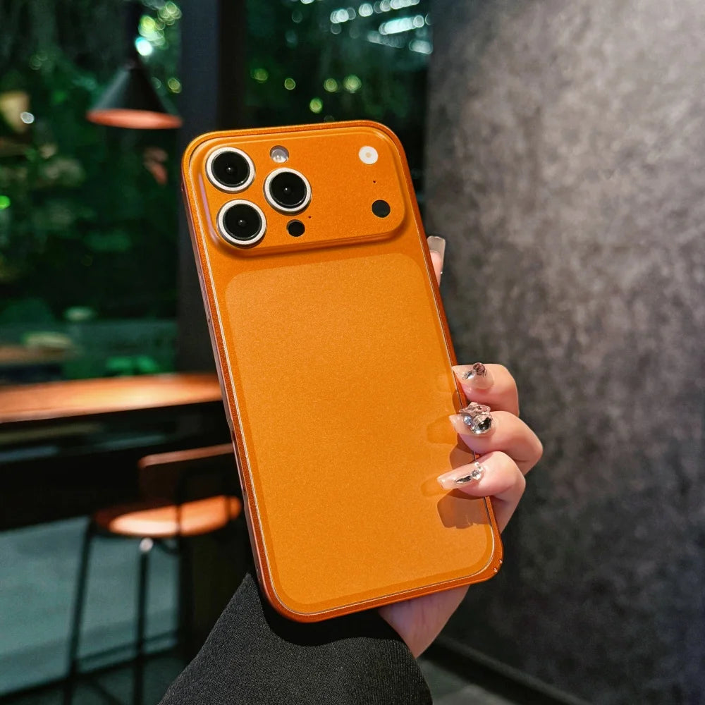 Metal Alloy Frame Backplane Slim Case for iPhone 16 15 14 13 12 Pro Max Instantly Change Upgrade 17Pro/17 Pro Max Matte Cover