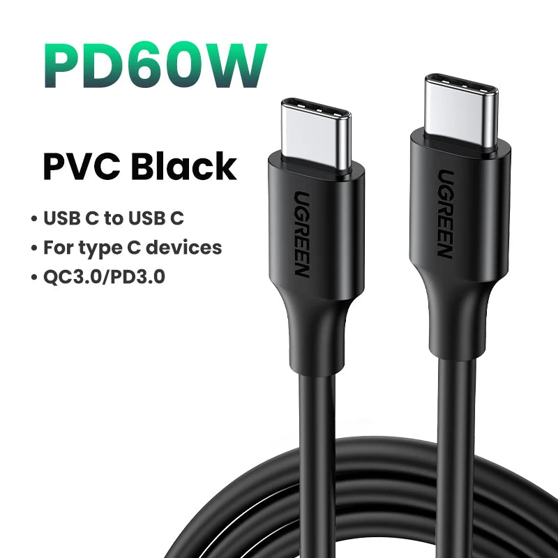 UGREEN USB-C PD 60W Fast Charging Cable – iPhone, Samsung, iPad, MacBook, Xiaomi