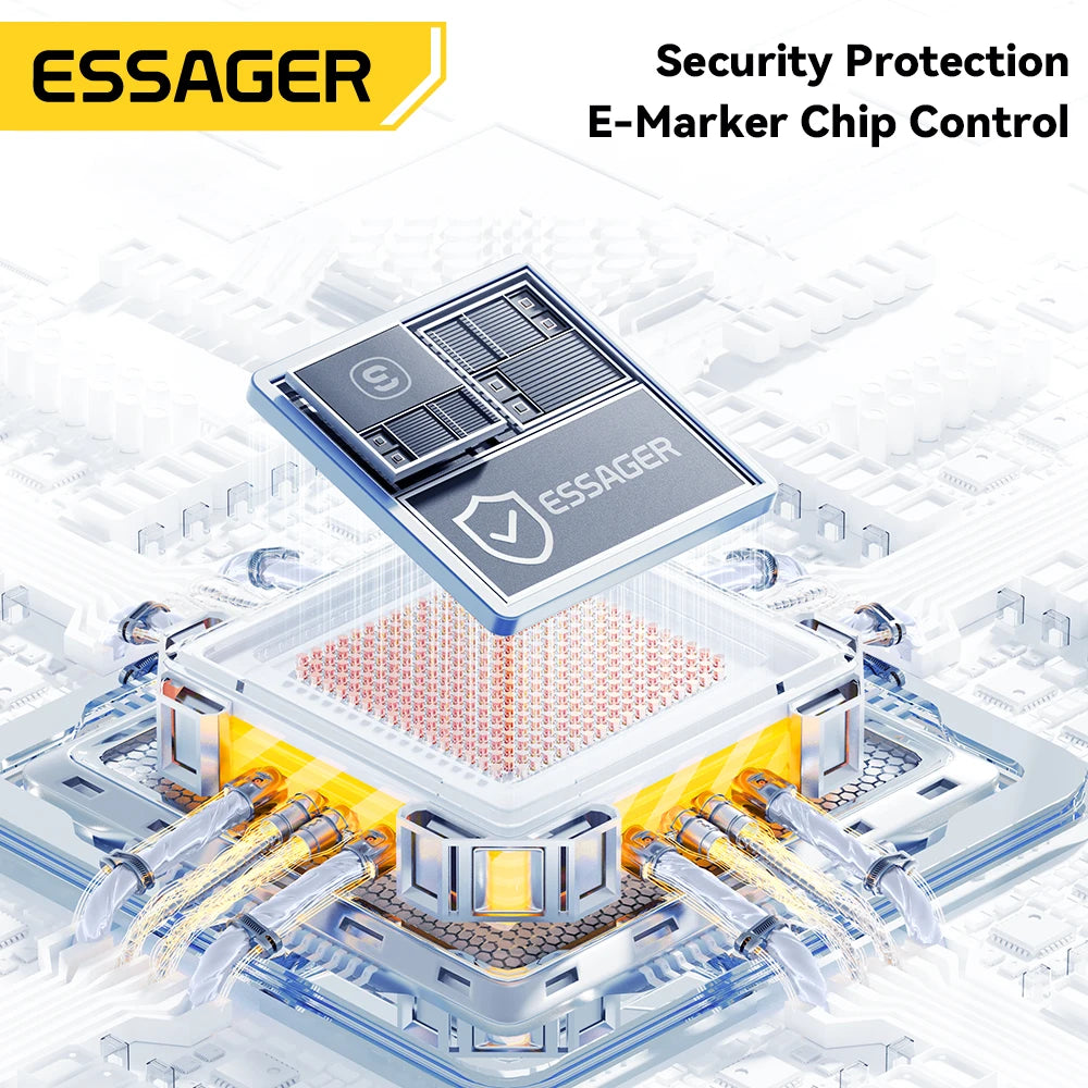 Essager Car Spring Type C Cable  For iPhone 16 15 Xiaomi Samsung 100W PD Fast Charging For Macbook iPad Type C to Type C Cable