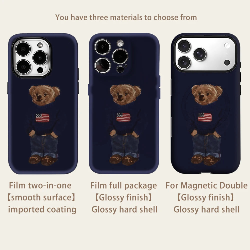 iPhone 17 Knit Bear Case – Magnetic & Durable