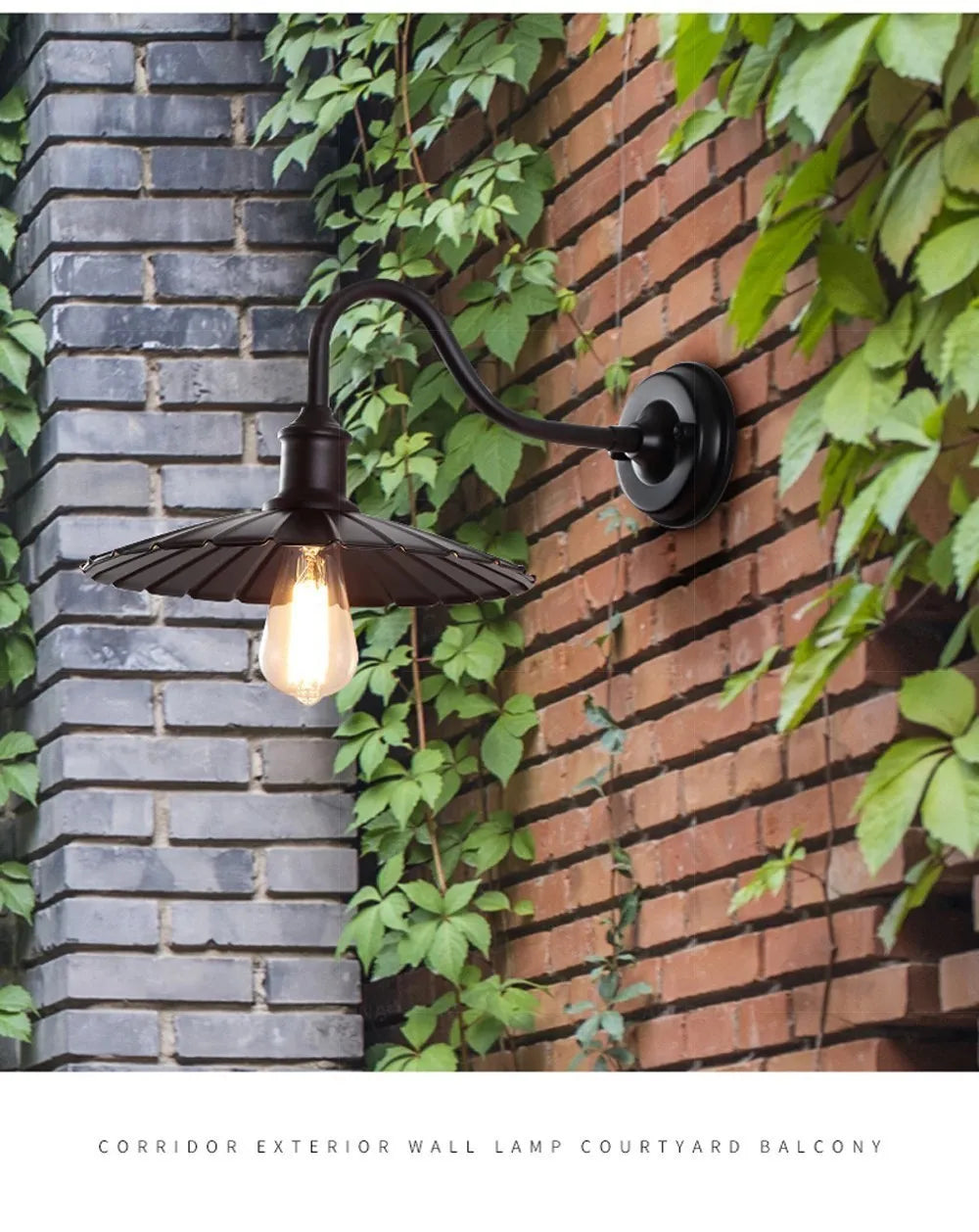 Retro LED Outdoor Wall Lamp – Waterproof, E27 Bulb Compatible