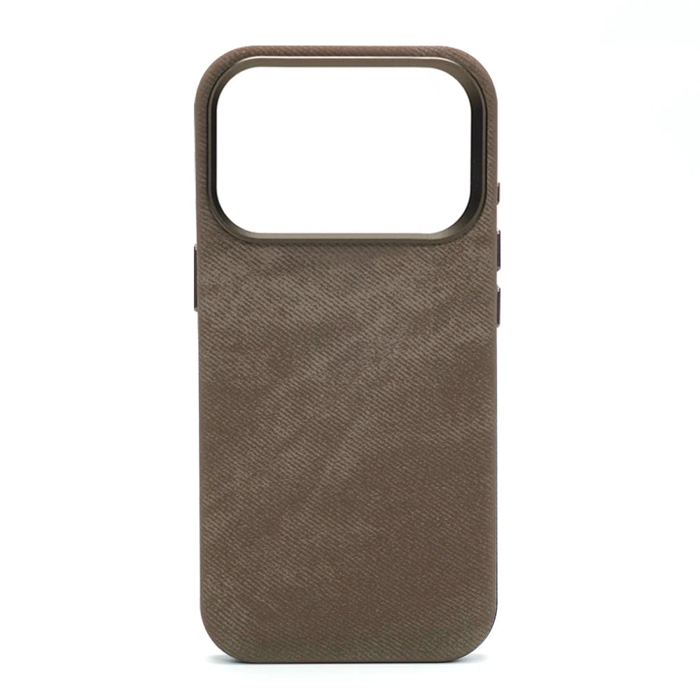 Luxury Fiber Leather Magnetic Shockproof Case – iPhone 15–17 Series