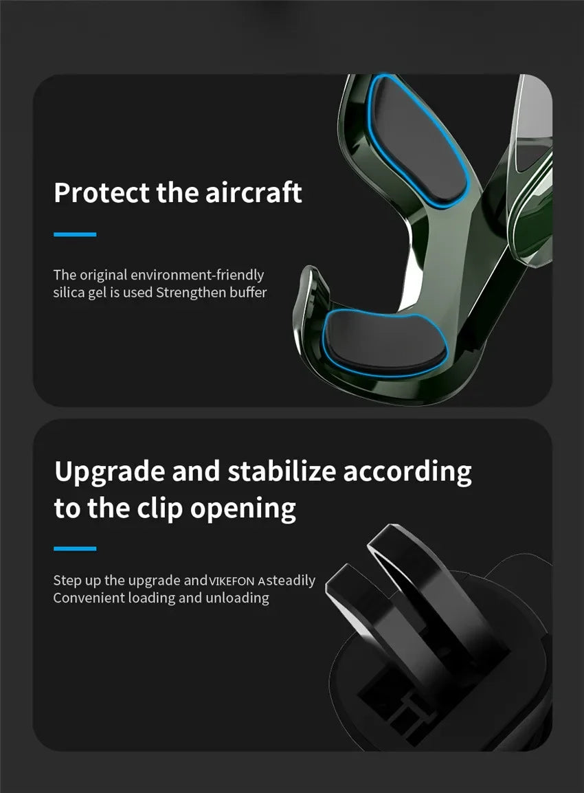 VIKEFON New Mirror Car Mobile Phone Holder Car Navigation Gravity Induction Support Clip-type Air Outlet Vehicle Bracket Mount
