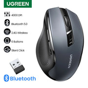 UGREEN Wireless Mouse – Ergonomic, 4000DPI, Bluetooth & 2.4G