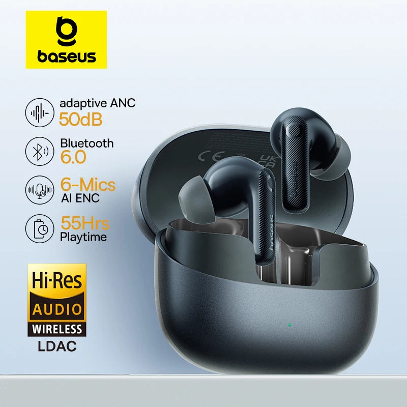 Baseus EP10 Pro ANC Wireless Earbuds – 50dB Adaptive Noise Cancellation, LDAC Audio & Bluetooth 6.0