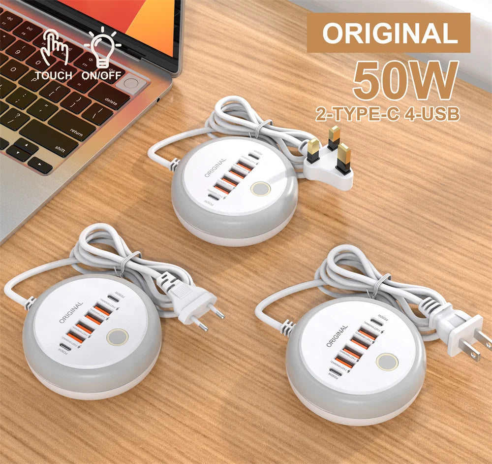 50W USB Multi-Port Charger – Quick Charge for Phones