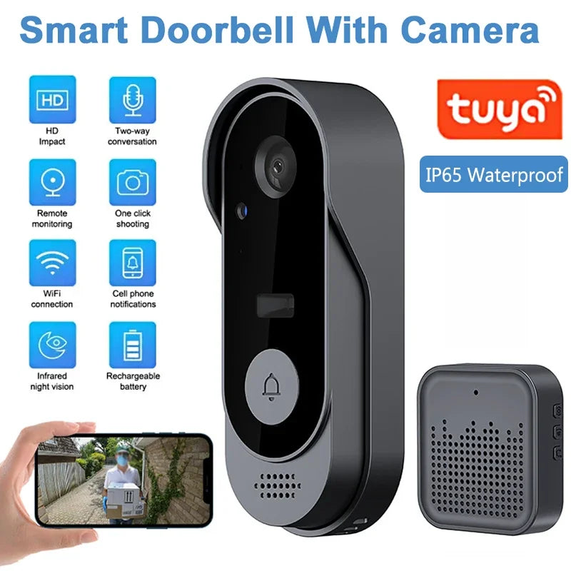 Tuya WiFi Video Doorbell – HD Camera & Outdoor Security