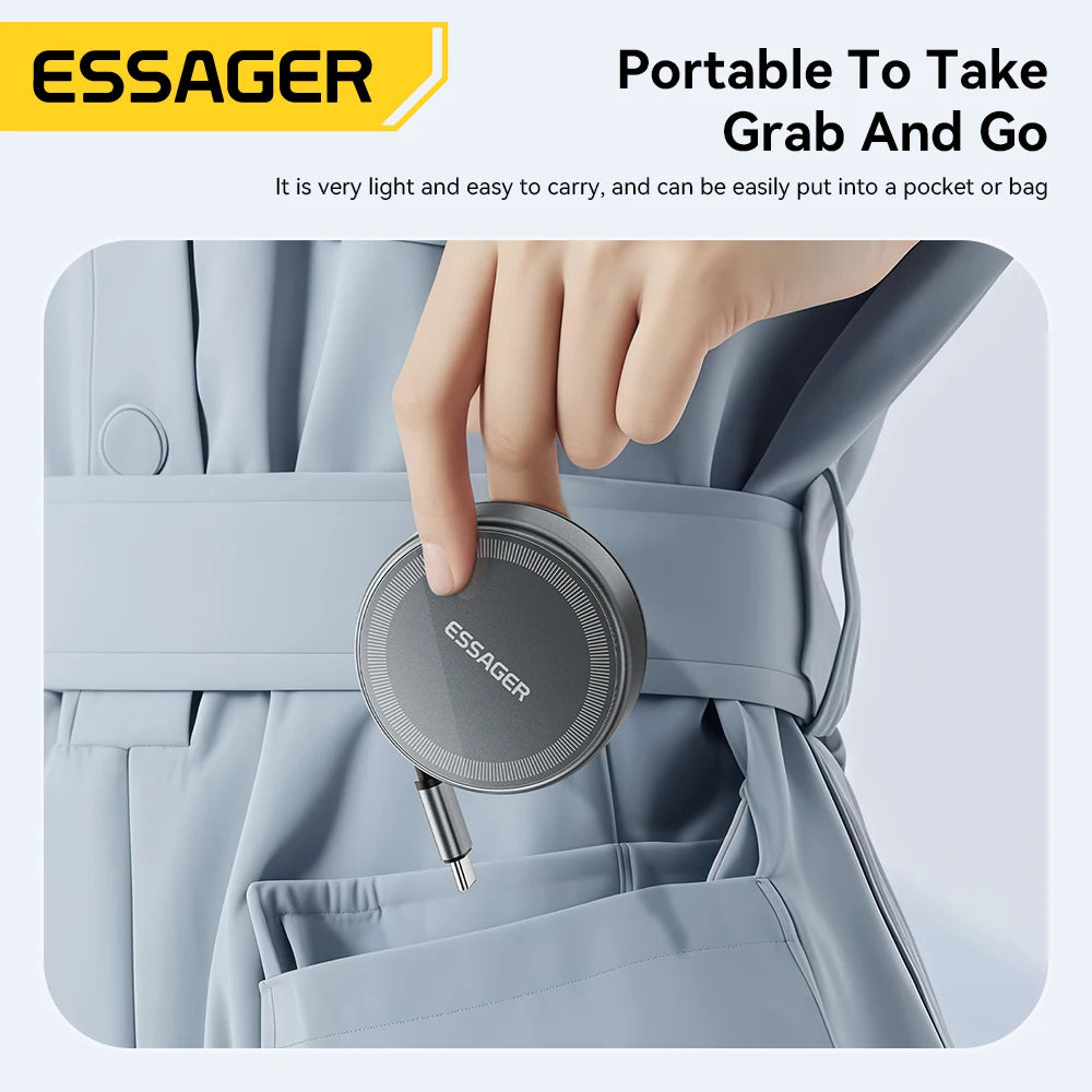 Essager Wireless Charger – 15W, iPhone, AirPods & Watch