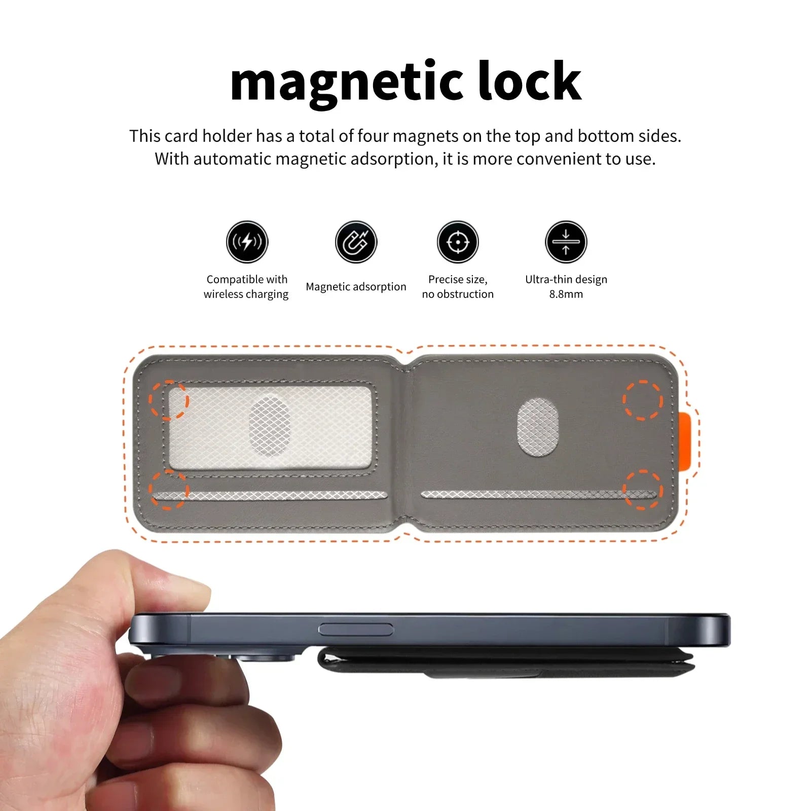 iPhone MagSafe Leather Card Holder – RFID Bank & ID Card Protector