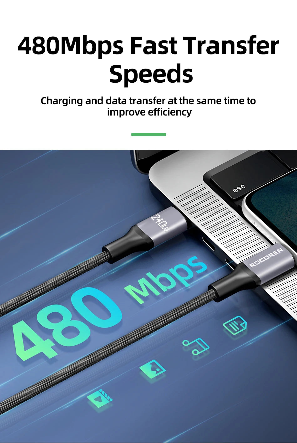 USB-C to USB-C 240W Cable – 2m PD 3.1 Fast Charger