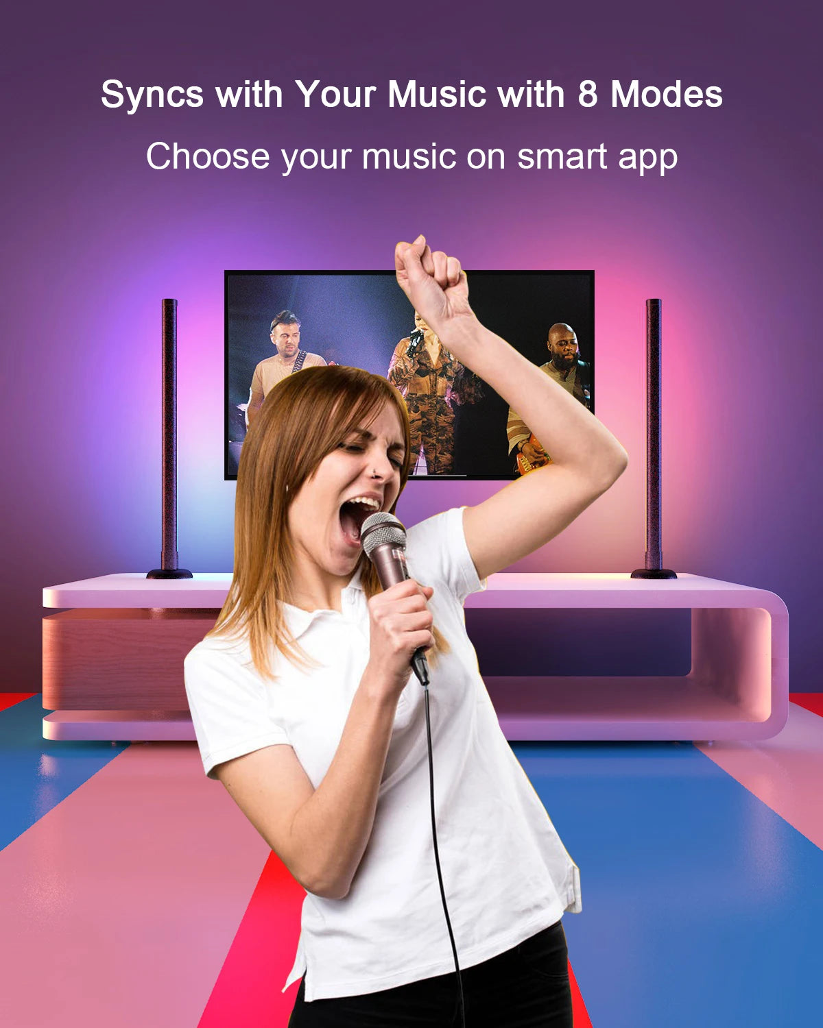 Smart RGB Desk Light – Music Sync, WiFi/Bluetooth, Room Decor