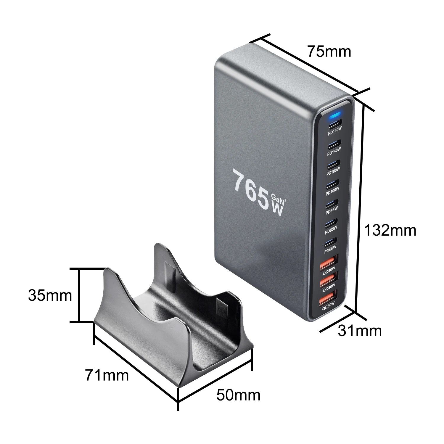 800W GaN Dual USB-C Fast Charger – PD3.1 PPS for Laptop & Multiple Devices