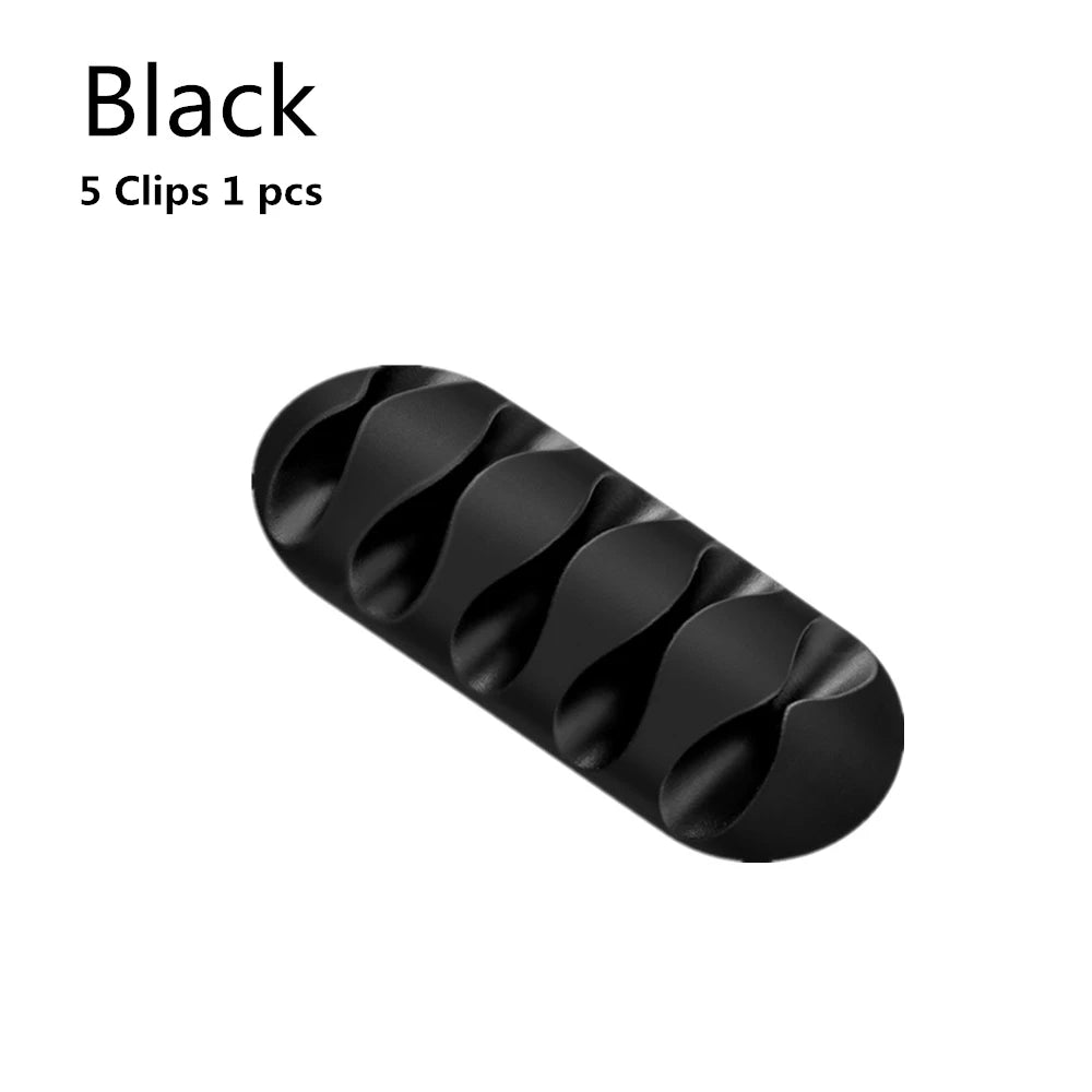Silicone USB Cable Organizer Clip – Adhesive Cord Holder for Desk & Home
