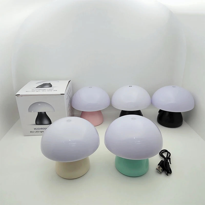 Mushroom LED Night Lamp – Touch & Rechargeable