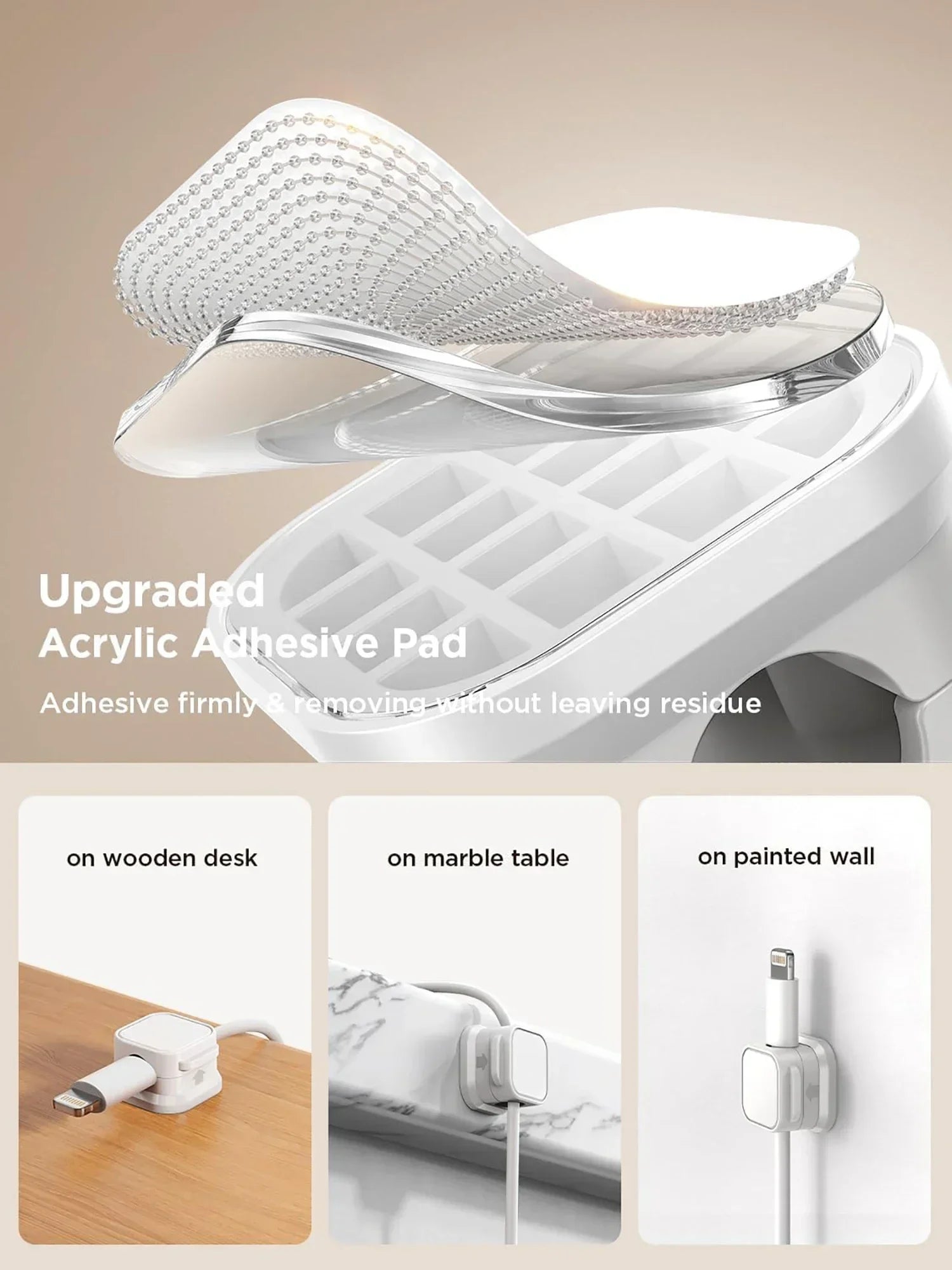 Magnetic Desk Cable Clips – Cord Holder for Nightstand, Desktop & Under Desk