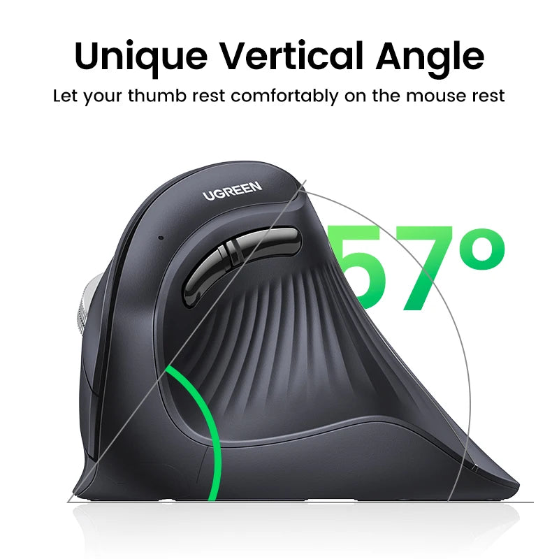 UGREEN Bluetooth & 2.4G Vertical Mouse for PC & MacBook