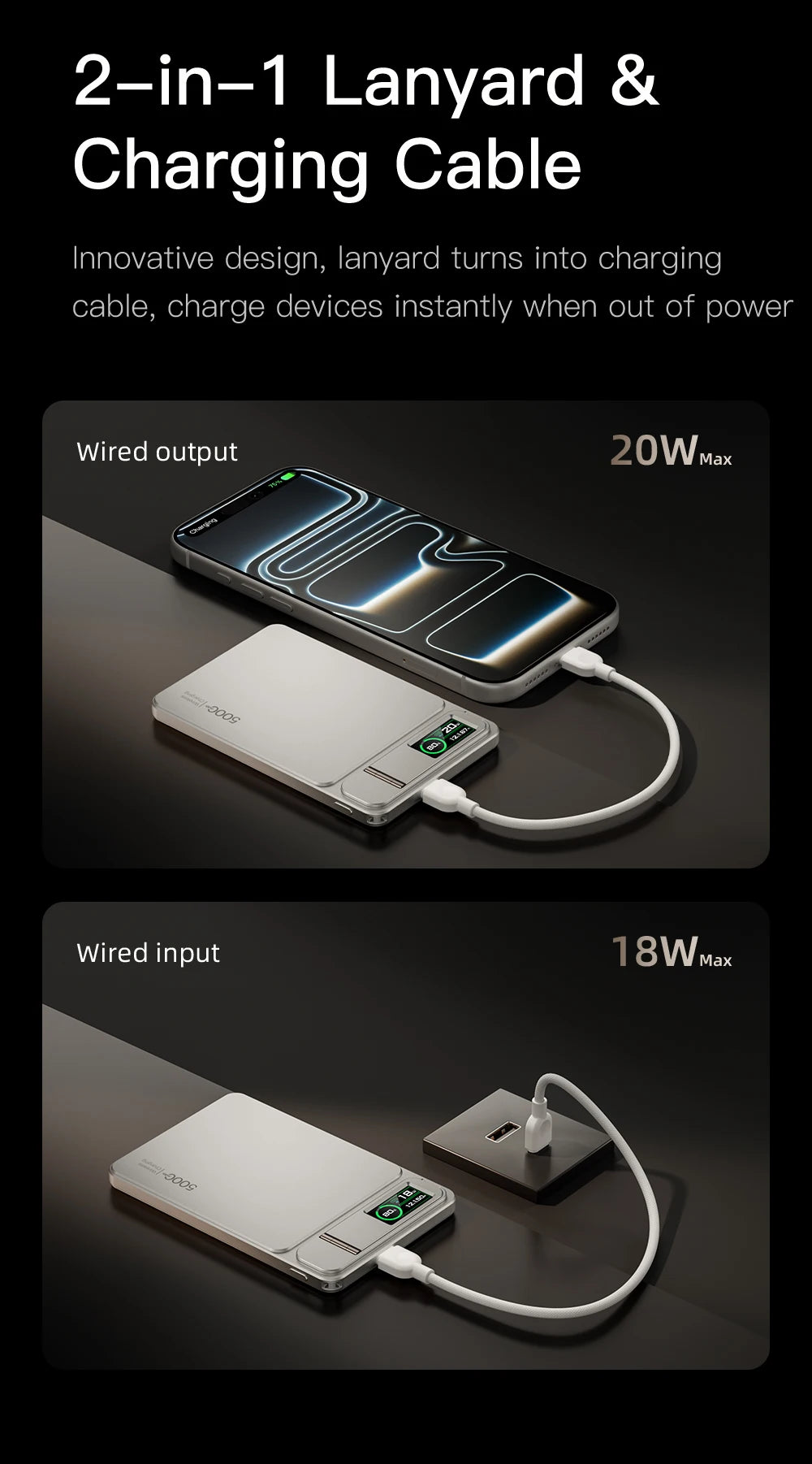 CCC 10000mAh Slim Original Power Bank For MagSafe,Magnetic Wireless 20W Fast Charging Portable Battery For iPhone 12-17 iWatch