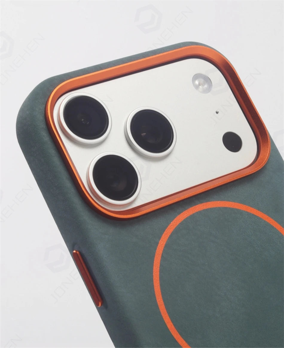 Business Matte Magnetic MagSafe Leather Case for iPhone 15–17 Series & 17 Air