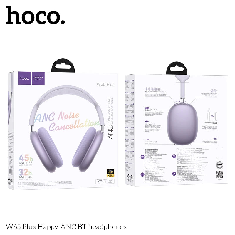 Wireless Over-Ear HOCO W65 Plus – ANC & HiFi Audio