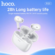 HOCO EQ2 True Wireless Bluetooth 5.3 Earbuds Touch Control Stereo In-Ear Headphones Built-In Microphone Sports Compatible