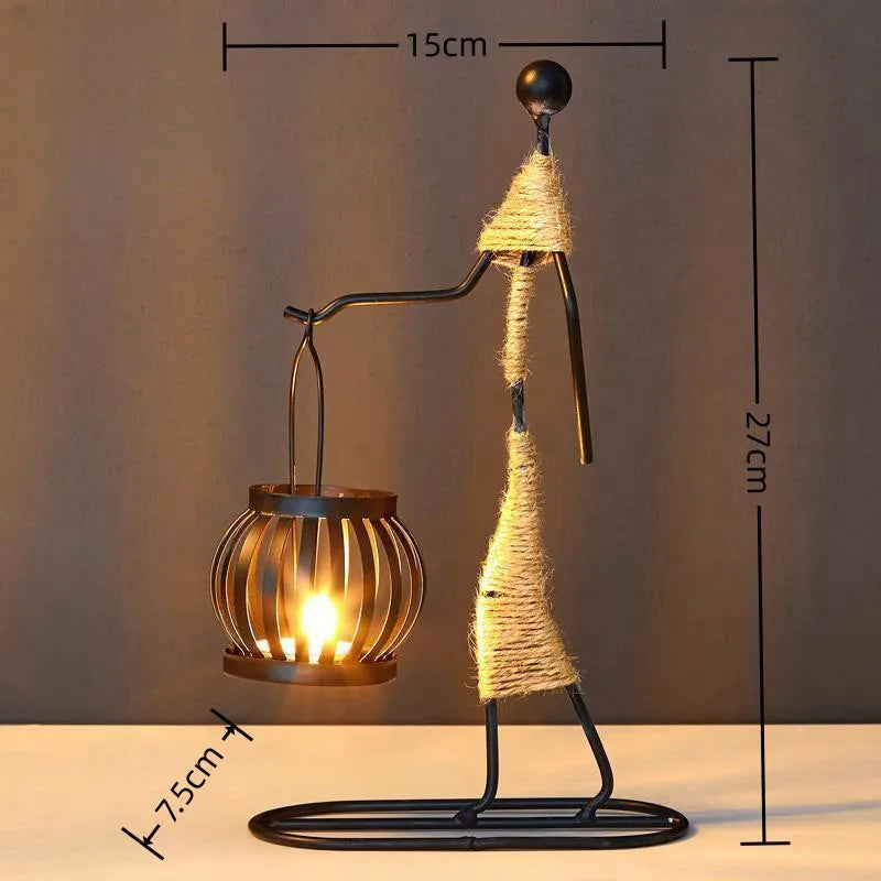 Metal Candlestick Figurine – Nordic Home Decor