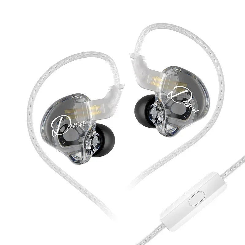 KZ Dawn Wired In-Ear Earphones – Transparent HiFi IEM with Microphone (3.5mm)