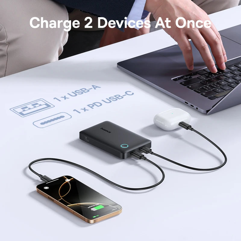 Baseus FP11 10,000mAh Power Bank – 15W PD Fast Charge, USB-C
