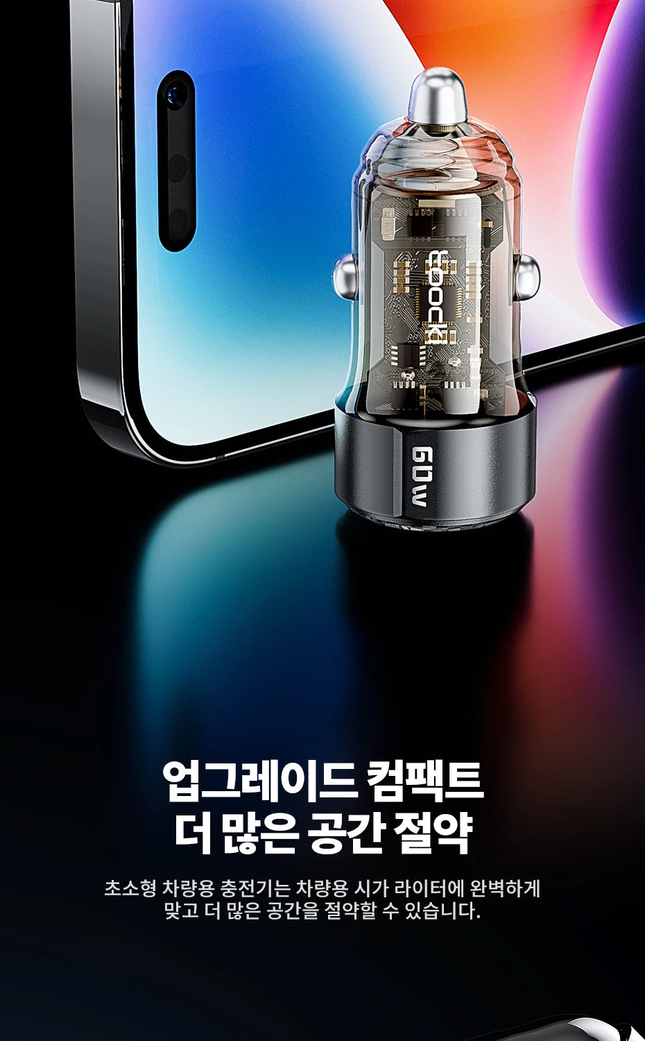 Toocki 60W Car Charger 30W Quick Charge Transparent Case PD 27W for iPhone 15 14 13 12 Xiaomi Poco Samsung Fast Charger Charging
