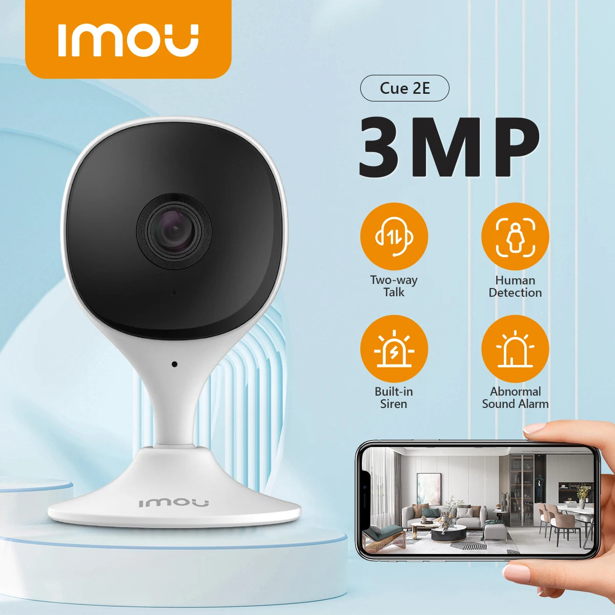 IMOU Cue 2E Indoor Wi-Fi Security Camera – Human Detection, Night Vision, 1080P Monitoring